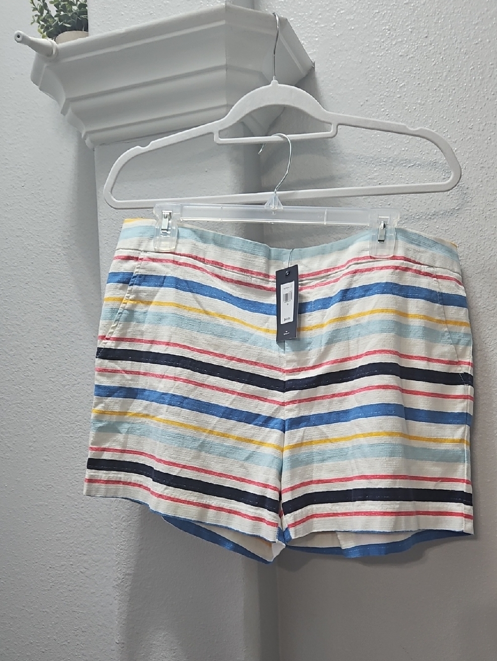 Tommy Hilfiger Striped Cotton Bermuda Shorts - White, Blue, Red, Yellow, Black